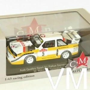 audi quattro sport s1 rohrl sanremo 1985 1/43 championnat du monde des rallye jolie miniature de bonne qualité
