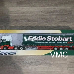 eddie stobart scania vert 1/50 a camion CR005 SEMI REMORQUE TOLE MINIATURE TRES RARE