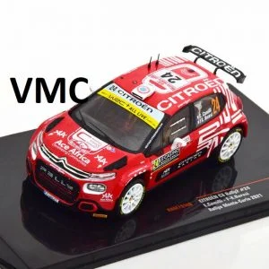 CITROEN C3 R5 10° RALLYE MONTE CARLO SAISON 2021 PILOTE ERIC CAMILLI IXO RAM791 1/43