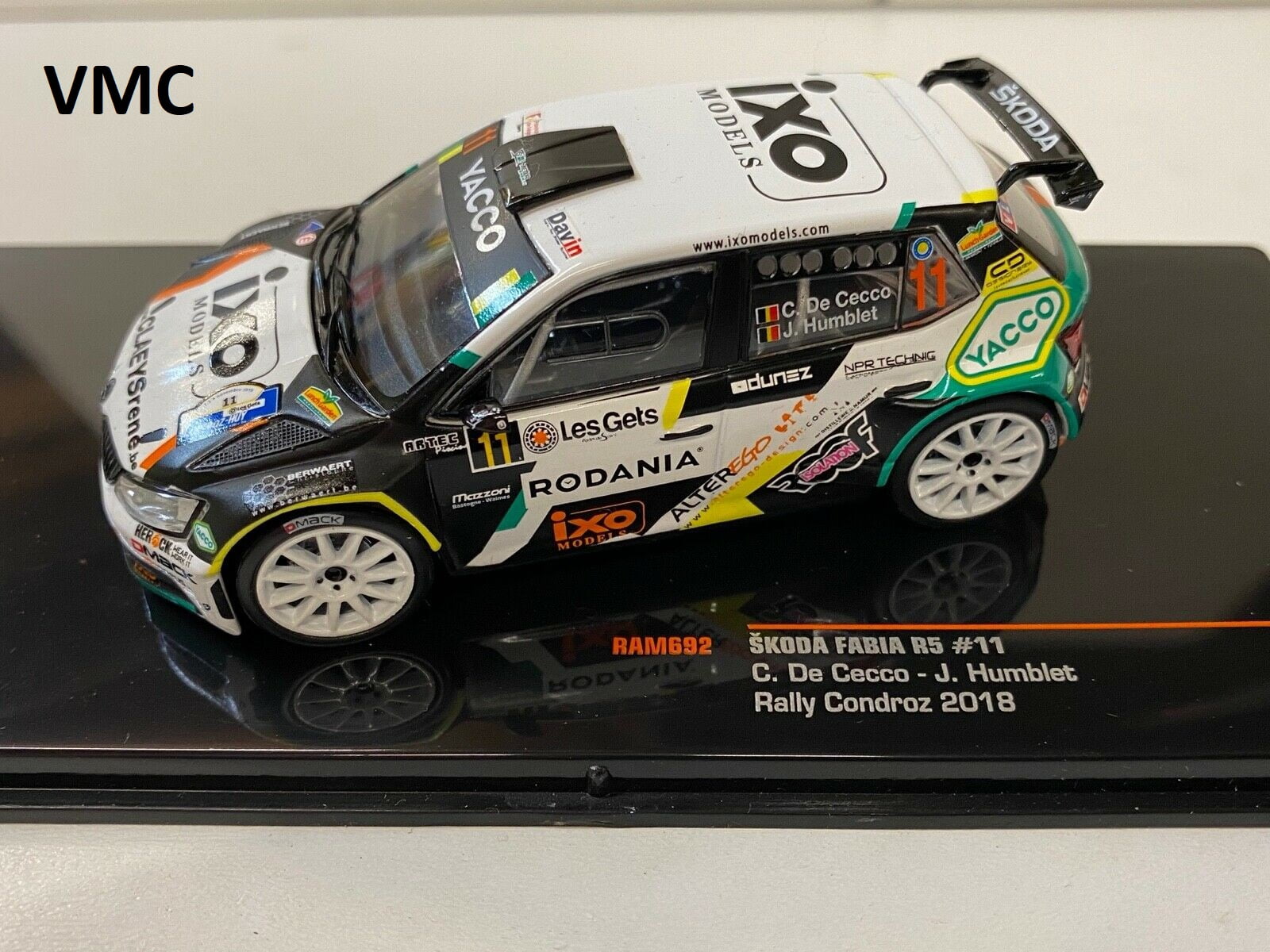 skoda fabia r5 evo c de cecco j humblet rallye condroz 2019 1/43 ixo