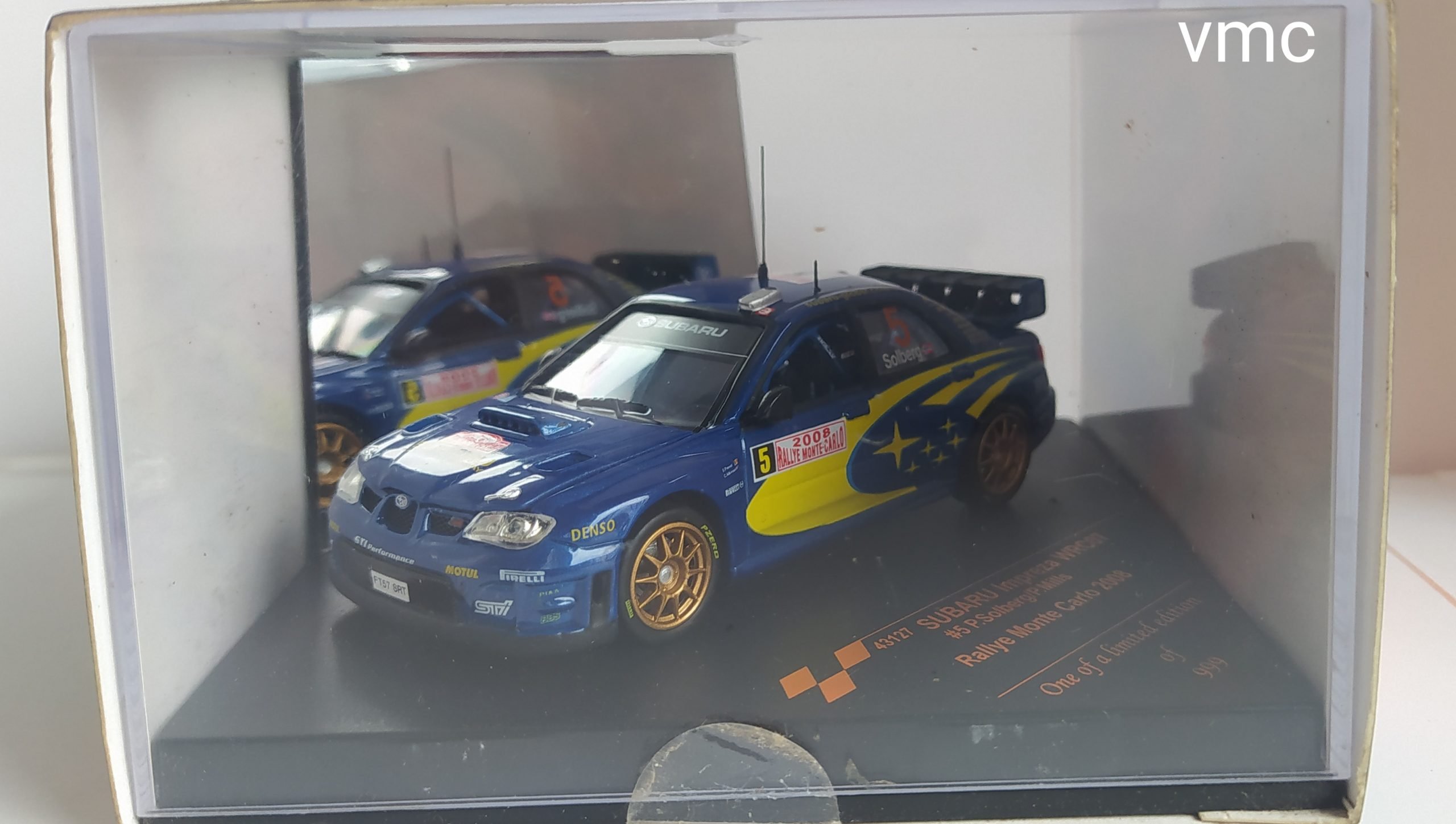 SUBARU IMPREZA WRC07 #5 P.SOLBERG-P.MILLS RALLY MONTE CARLO 2008 1/43 VITESSE CREATE FOR MINIATURE LIMITED EDITION CERTIFICATE